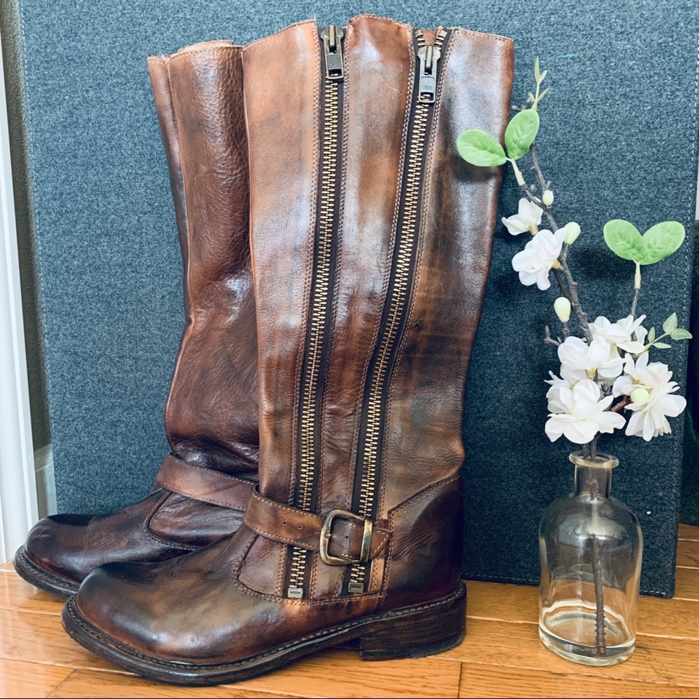Bed|Stu Riding Boots - Brown Distressed - Picture 2 of 6